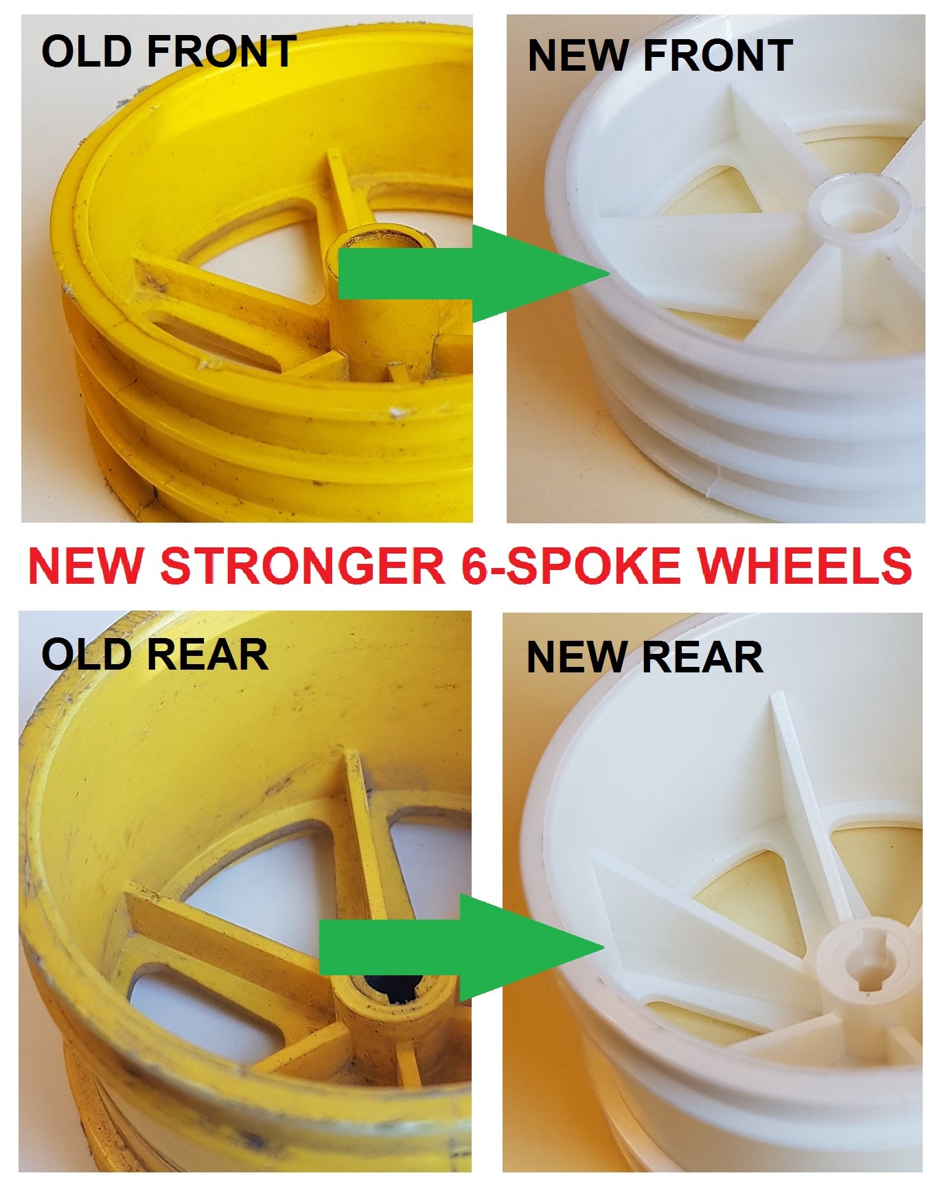 C214 NEW-STRONGER '94 White 6-Spoke Wheel Set